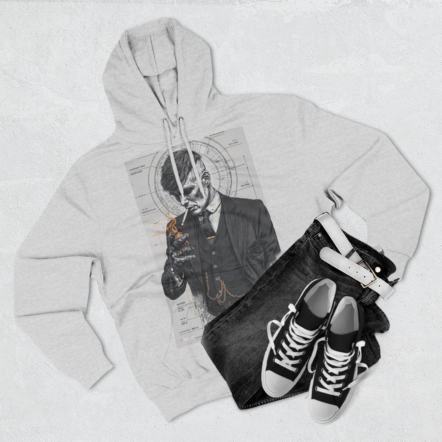 Stylish Graphic Fleece Hoodie, Vintage-Inspired Apparel, Warm Winter Wear, Gift for Music Lovers, Fall Fashion Statement