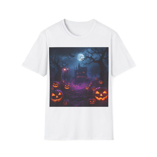 Halloween Pumpkin Unisex T-Shirt, Spooky Graphic Tee, Autumn Apparel, Halloween Costume, Fall Party Shirt, Ghostly Vibes